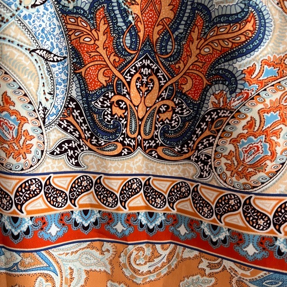 Lila Rose Orange Paisley Print Shift Dress Size 12 - Picture 10 of 10